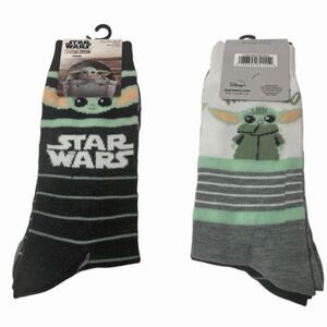 Star Wars Grogu Socks 2-Pack Crew Men’s 6.5–12 Fandom Core Dorm Ready